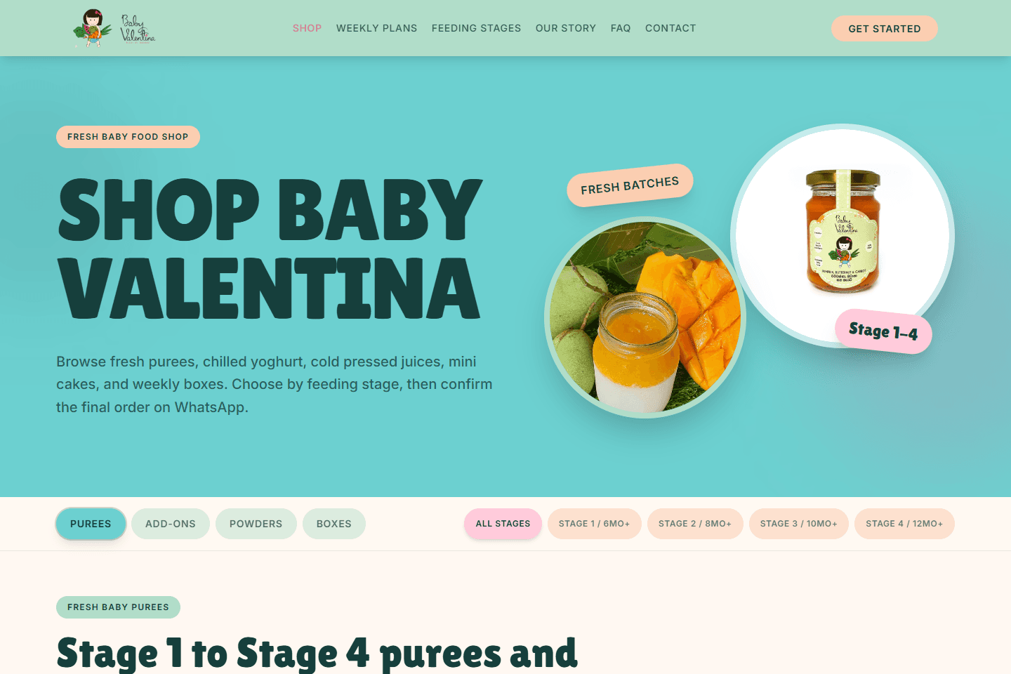 Baby Valentina online baby food shop