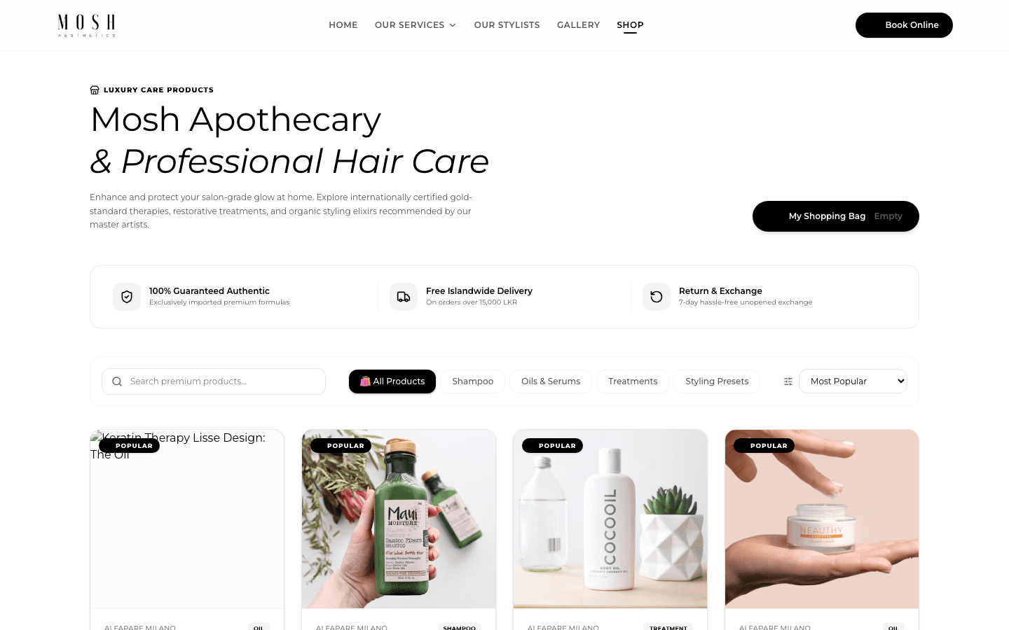 Mosh Aesthetics product shop